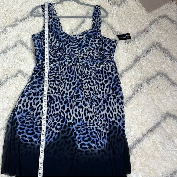 INC International Concepts Blue and Black Patterned Dress - Picture 9 of 10